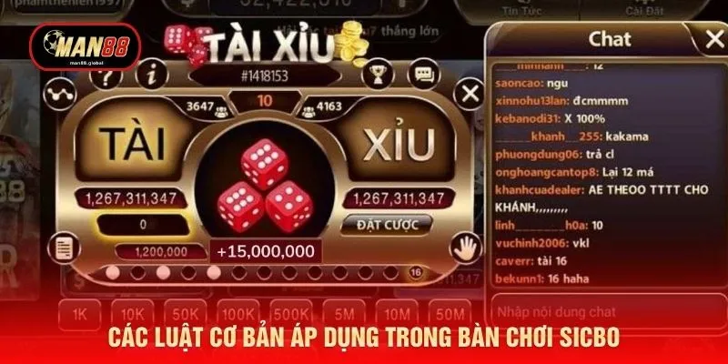 Các luật cơ bản áp dụng trong bàn chơi Sicbo