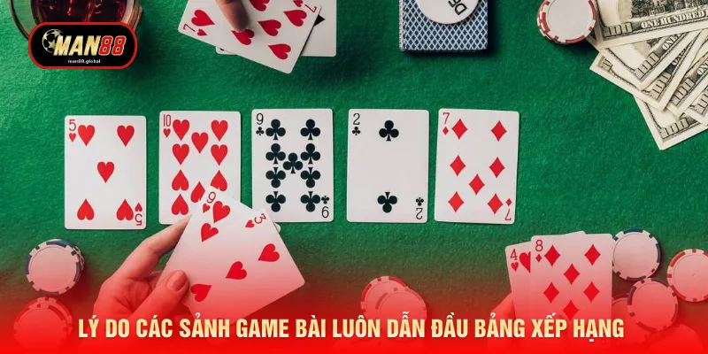 Lý do các sảnh game bài luôn dẫn đầu bảng xếp hạng 